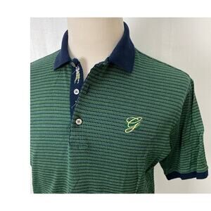 VTG 90s Bobby Jones Greenbrier Resort geometric plaid cotton polo golf shirt L